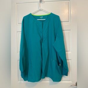 Active wear scrub jacket teal/blue